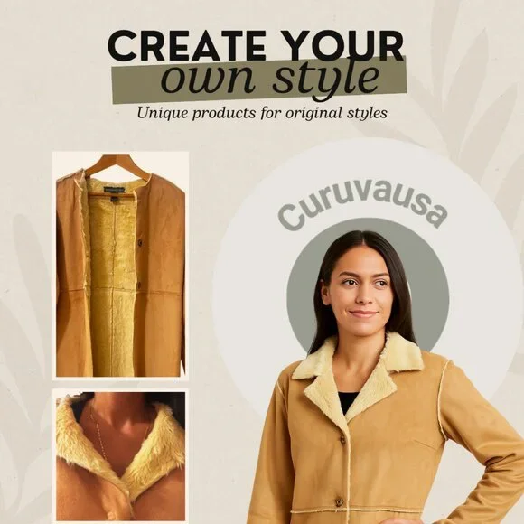 Banana Republic Faux Suede Shearling Coat Made in Italy Women’s XS - Picture 3 of 10